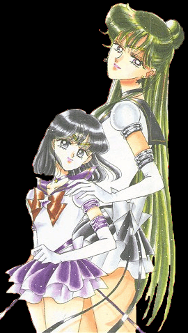 Sailor Star Pluto y Sailor Star Saturno